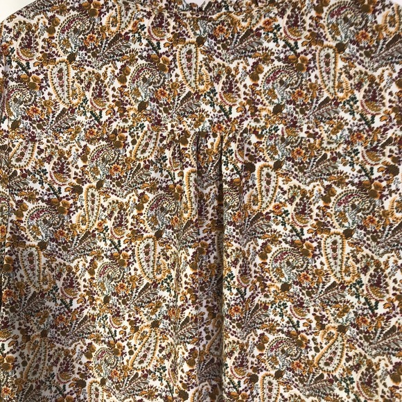 Jones & Co Paisley Blouse Women's 1X Ruffle Collar Keyhole Long Sleeve Business - Picture 11 of 12